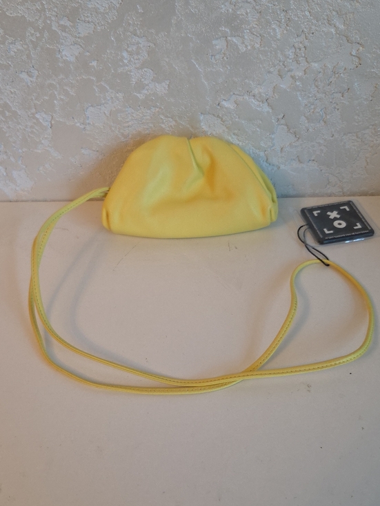 Bottega Veneta Handbags - Bottega Veneta Lemon Yellow Mini Shoulder Pouch With COA